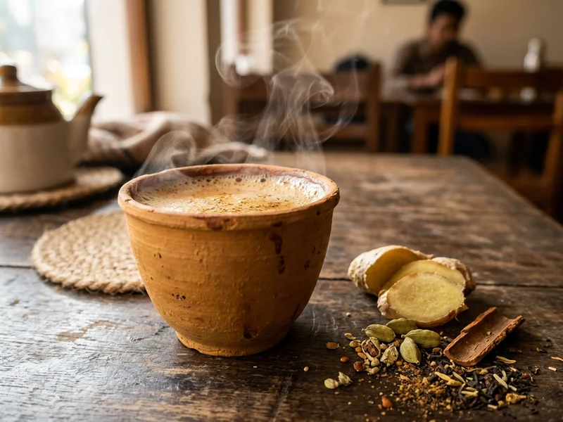 Authentic Steaming Kulhad Chai with Ginger and Cardamom